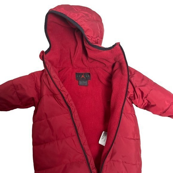 Jordan Infant Baby 9m Red Zip Front Jumpman Puffer Snowsuit 556578 - Picture 7 of 9